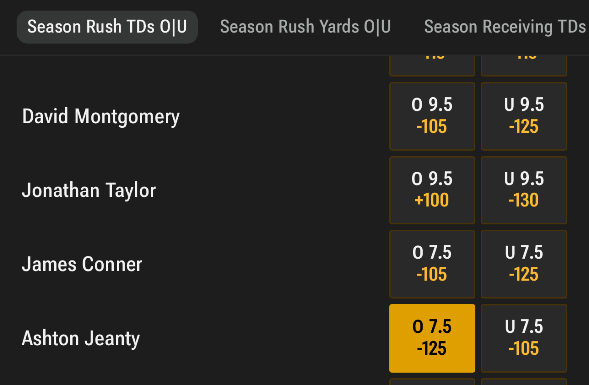 ashton jeanty offensive tds